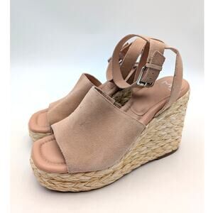 Marc Fisher LTD Nelly Wedge Espadrilles Sandal Women's Natural Size US9.5M EU40